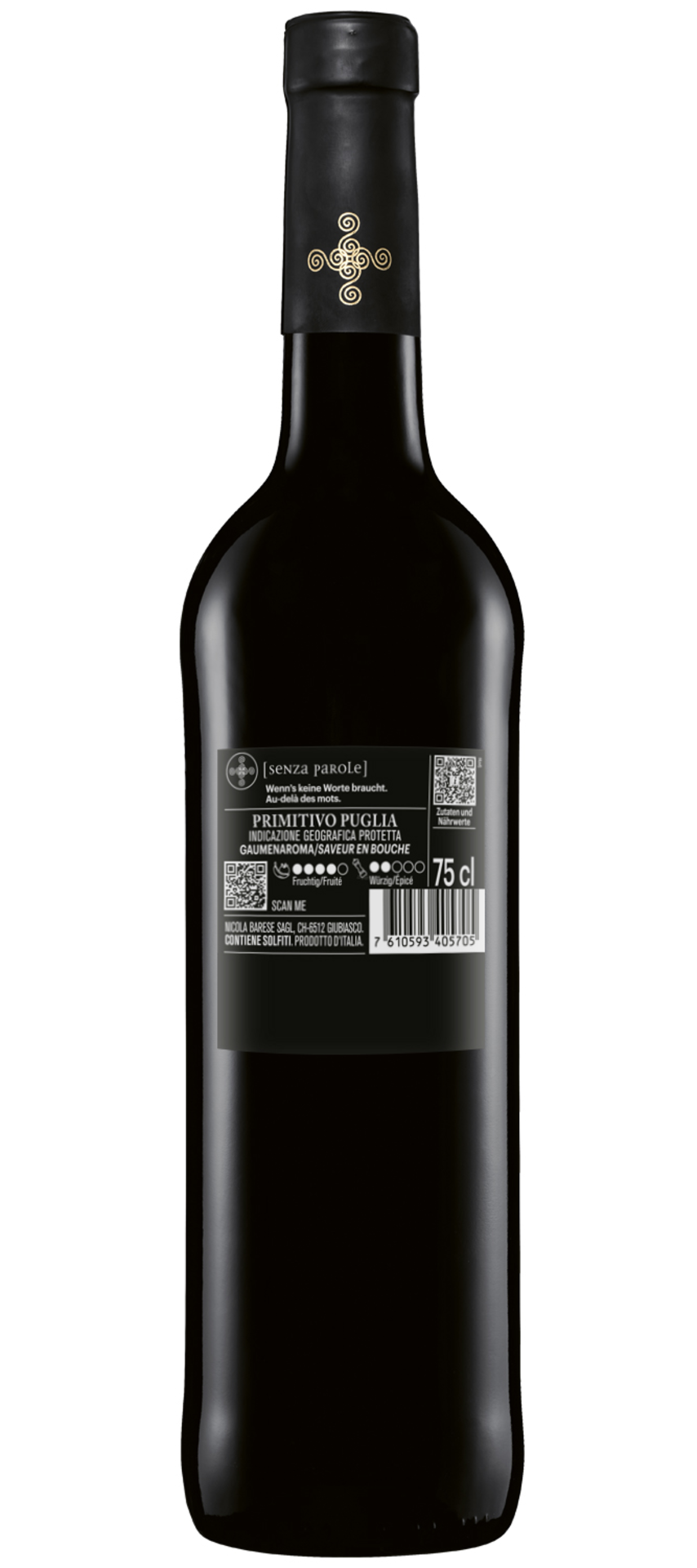 Primitivo Puglia IGP Rückenetikett